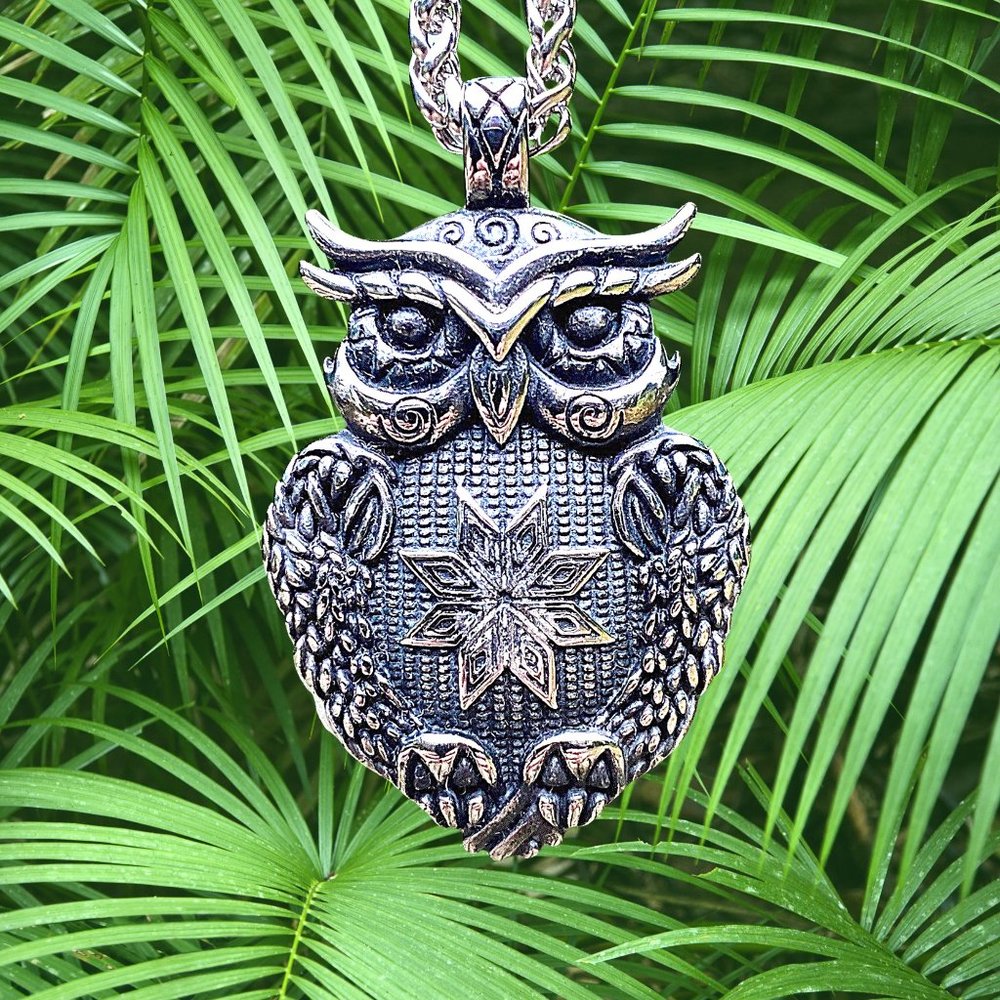 Owl Stainless Steel Pendant Necklace (Choice of Chain)